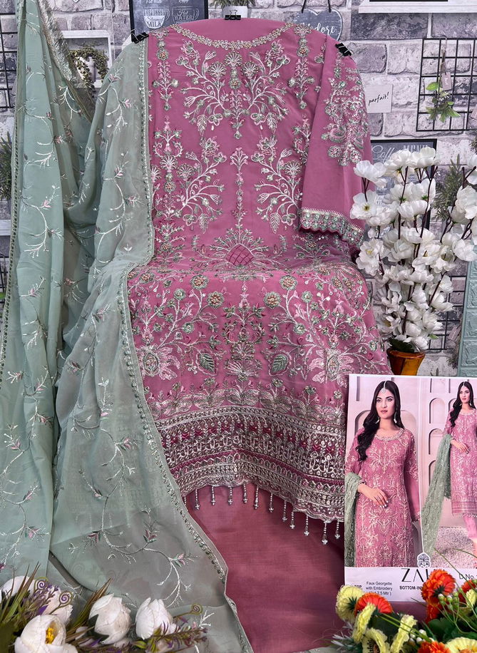 Zarina Vol 3 By Zaha Embroidery Georgette Pakistani Suits WHolesale Market In Surat